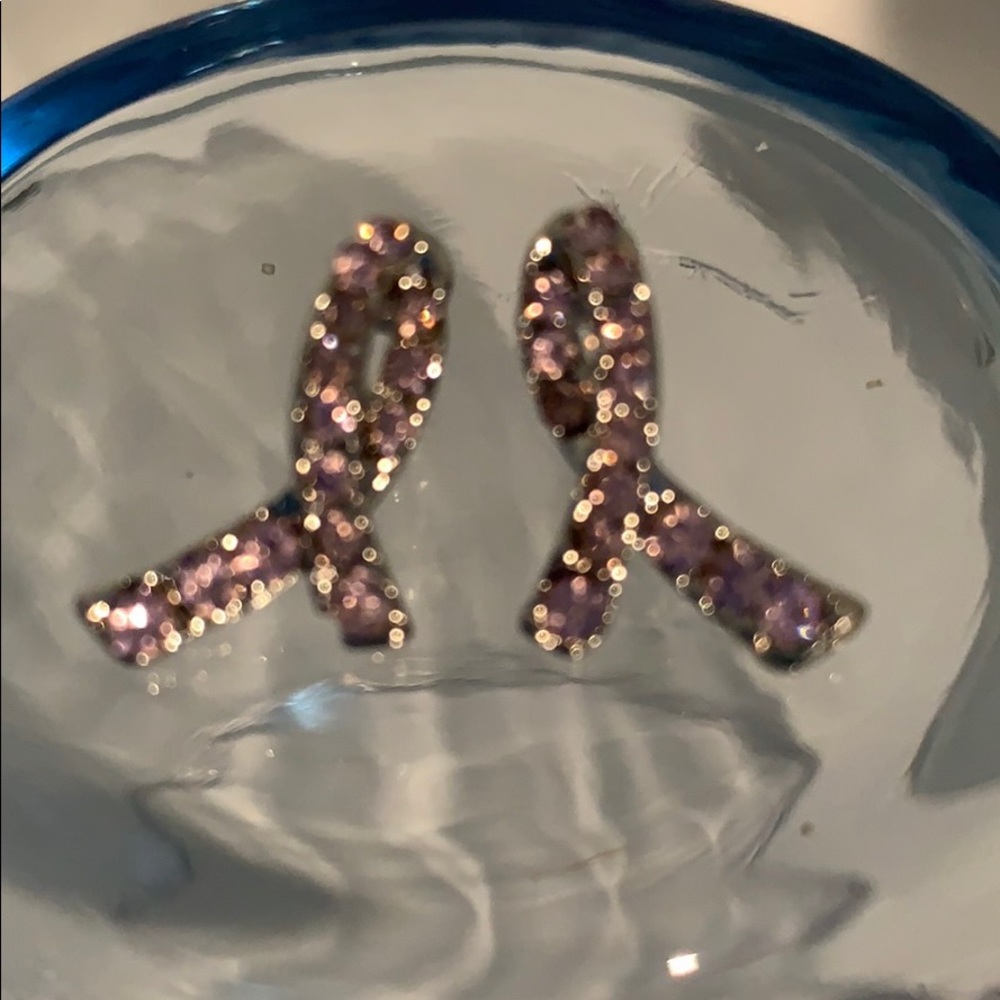 Breast Awareness Ribbon Earrings
